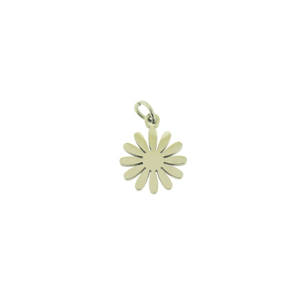2 Daisy Stainless Steel Charms 2 Sided - SSP686